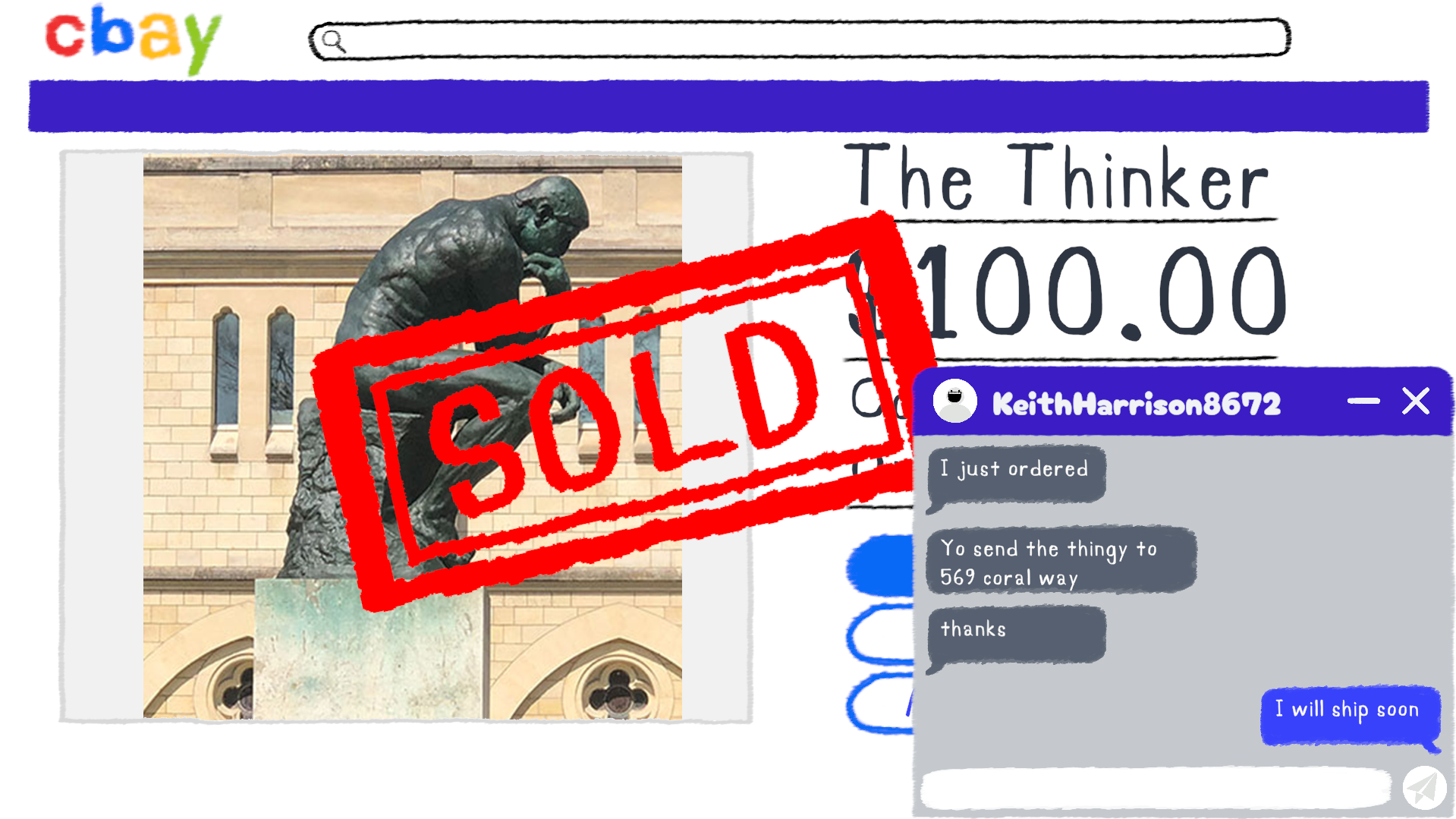 The Thinker Statue Listing
